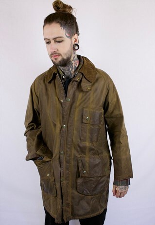VINTAGE BARBOUR SOLWAY ZIPPER WAXED JACKET