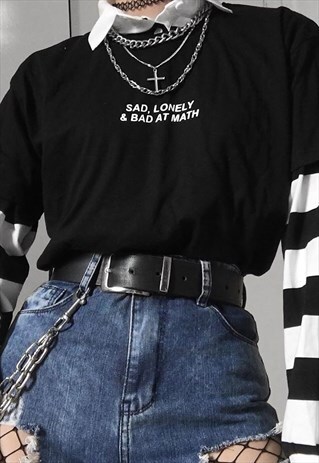 SAD LONELY & BAD AT MATH GRAPHIC T-SHIRT