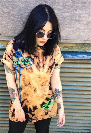 ACID WASH REWORKED LAS VEGAS TOURIST T-SHIRT