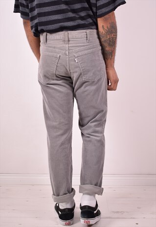LEVI'S MENS VINTAGE CORDUROY JEANS W32 L31 GREY 90S