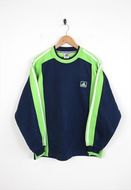 Adidas 90s Chest Logo Blue Sweatshirt M