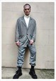 LOOSE FIT DOGTOOTH BLAZER HOUNDSTOOTH RAVE JACKET GREY CHECK