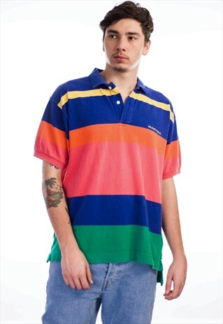 VINTAGE NAUTICA LOGO POLO SHIRT 90S L 11.8