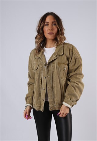 VINTAGE DENIM JACKET OVERSIZED FITTED UK 16 - 18 XL (FA3S)