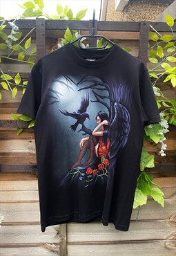 Vintage Cleo 1990s black gothic T-shirt medium 
