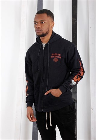 VINTAGE HARLEY-DAVIDSON HOODED SWEATSHIRT / HOODIE OVERSIZED