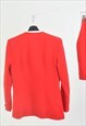 VINTAGE 90S CO-ORDINATES JACKET AND SKIRT SUIT IN RED