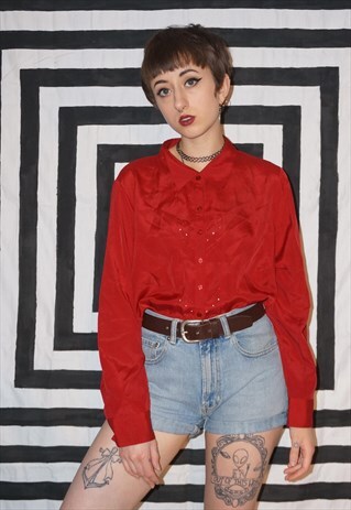 VINTAGE 90'S SHIRT WITH RHINESTONE DETAILS