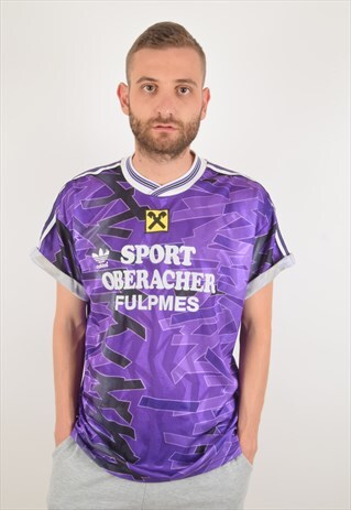 VINTAGE ADIDAS FOOTBALL SHIRT / JERSEY MADE IN UK SIZE L