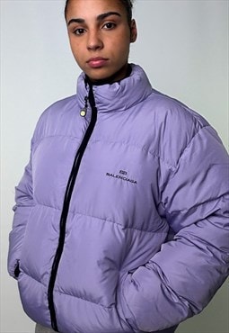 Purple 90s Balenciaga Puffer Jacket Coat
