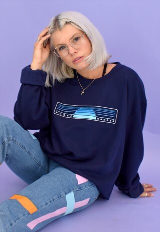 G&G UNISEX NAVY/BLUE SUNSET PRINT SWEAT