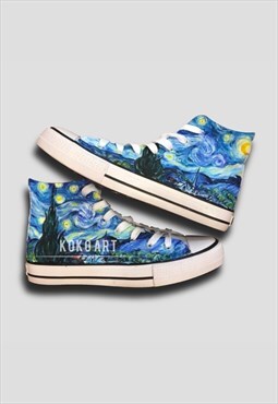 Starry Night Hand Painted Shoes