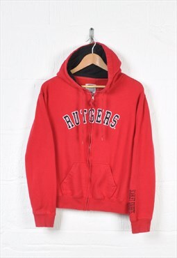 Vintage Rutgers Varsity Hoodie Sweatshirt Full Zip Ladies L