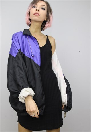 VINTAGE 80S/90S OVERSIZED COLOURFUL SHELL SUIT JACKET