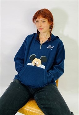 Vintage Size S Disney Mickey Mouse Hoodie in Blue