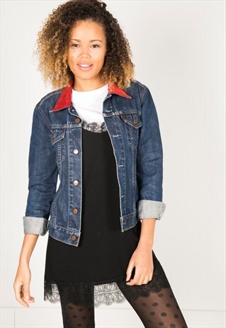 VINTAGE 80S LEVI'S CONTRAST COLLAR JACKET / AVELINASREWORKS/