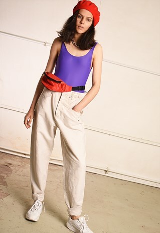 90'S RETRO HIGHWAISTED FESTIVAL LINEN TROUSERS