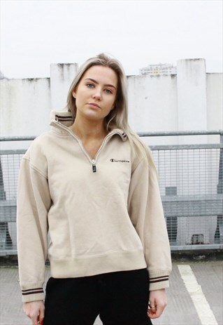 VINTAGE BEIGE CHAMPION 1/4 ZIP