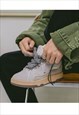 RETRO CLASSIC SNEAKERS WIDE COLORED LACES SHOES IN GREY