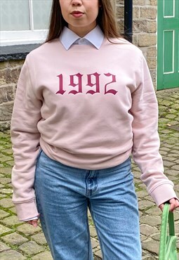 ROR pale Pink Personalised Old English Year Sweatshirt
