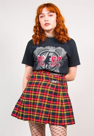 VINTAGE 90'S RED CHECKED CLUELESS HIGH WAIST MINI SKIRT