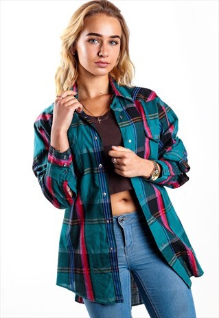 VINTAGE WRANGLER CHECKERED SHIRT S675
