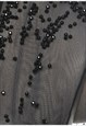 VINTAGE BEADED BLACK MESH SHEER 1990S EVENING JACKET - M