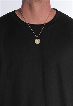 22" Saint Christopher Pendant Necklace Chain - Gold