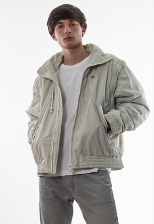 VINTAGE MARLBORO WINTER PADDED COAT 90S BEIGE