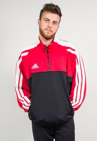 VINTAGE ADIDAS 1/4 ZIP TRACKSUIT JACKET TOP