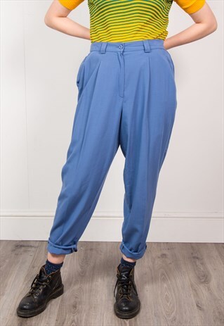 VINTAGE 90'S PURPLE LILAC HIGH WAIST TAPERED TROUSERS