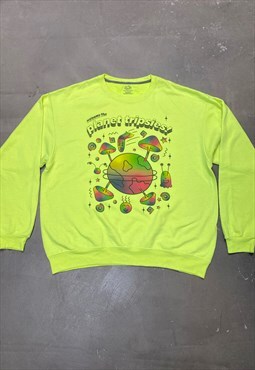 Reworked Vintage Sweatshirt in Neon Yellow Planet Tripsies