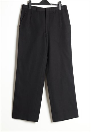 VINTAGE GIVENCHY WIDE LEG CASUAL TROUSERS BLACK SIZE M