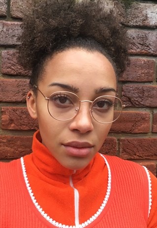 ROSE GOLD UNISEX CLEAR LENS GLASSES