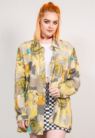 90'S VINTAGE SHELL PATTERN OVERSIZE SHIRT
