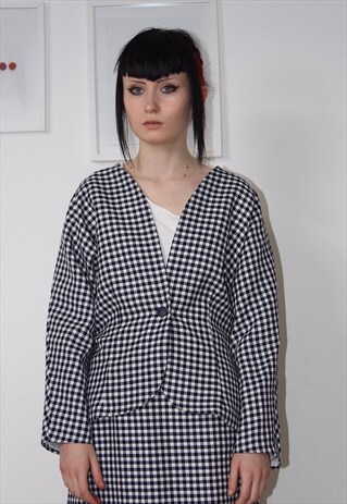 60S SUIT PIED DE POULE PRINT
