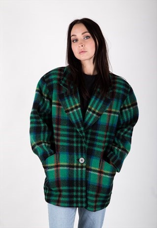 VINTAGE 80S ENRICO TARTAN PLAID JACKET