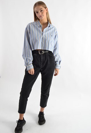 BLUE RALPH LAUREN REWORKED CROPPED SHIRT GRL3882