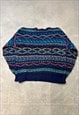 VINTAGE KNITTED JUMPER ABSTRACT PATTERNED KNIT SWEATER