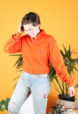 Vintage Sweater in Orange with Zip