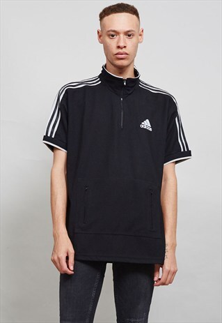 VINTAGE 80'S MONOCHROM ADIDAS ZIP UP T-SHIRT