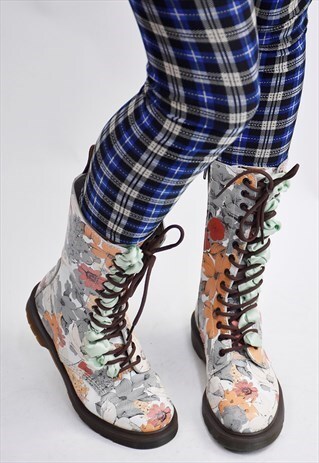 VINTAGE 90S DR MARTENS 14 HOLE 1B99 FLORAL PRINT BOOT UK 5