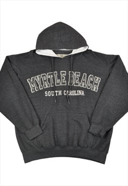 Vintage Myrtle Beach Hoodie Sweatshirt Grey Medium