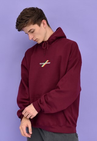 G&G UNISEX BURGUNDY ORIGINAL MULTI LINES HOOD