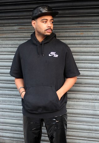 VINTAGE NIKE AIR SHORT SLEEVE LOGO HOODIE TOP