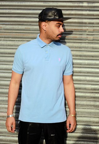 VINTAGE RALPH LAUREN BLUE POLO SHIRT T-SHIRT