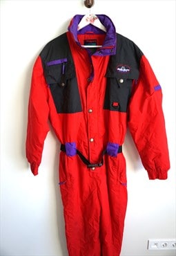 Vintage Onepiece Skiing Ski Suit Overall Jumpsuit Jacket