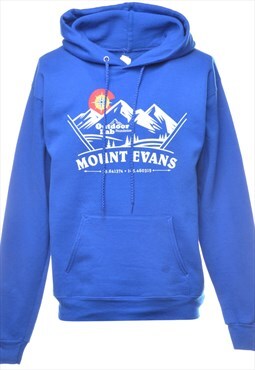 Vintage Hanes Mount Evans Hooded Printed Sweatshirt - S