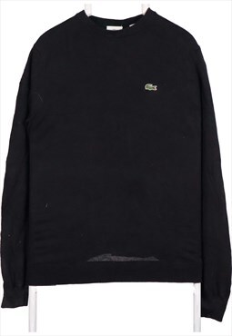 Vintage 90's Lacoste Jumper / Sweater Knitted Crewneck Black
