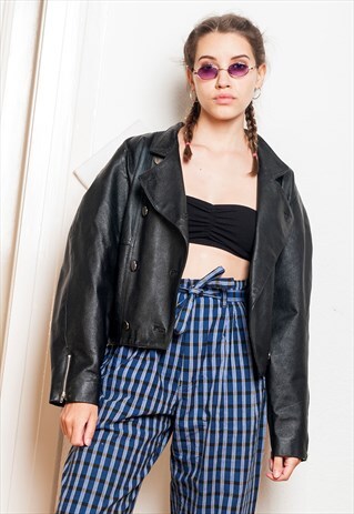 90S VINTAGE BIKER LEATHER JACKET